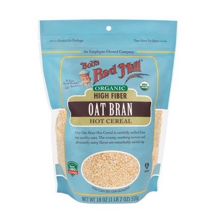 Bob's Red Mill Organic Oat Bran Cereal 510g high fibre oat cereal