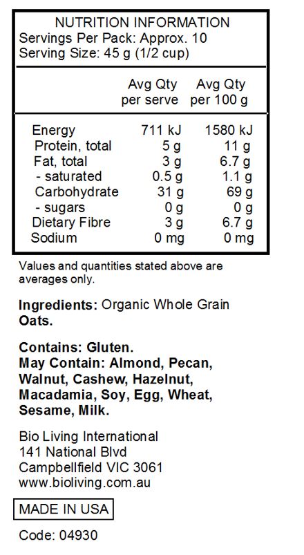 Bob's Red Mill rolled oats in 454g package