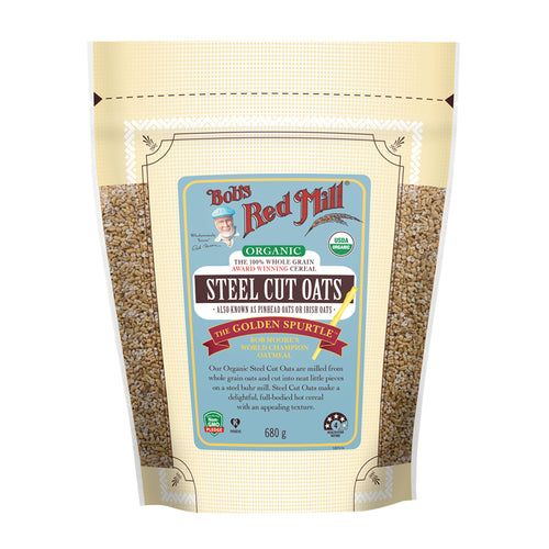Bob's Red Mill Organic Steel Cut Oats 680g whole grain oats pack