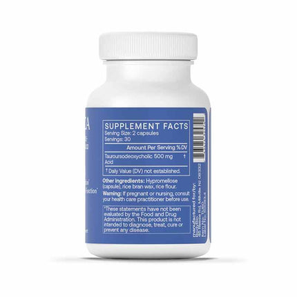 BodyBio TUDCA 60 Capsules Supplement Facts back