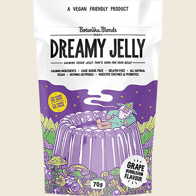 Botanika Blends Dreamy Jelly Grape Bubblegum 70g pouch, front of pack