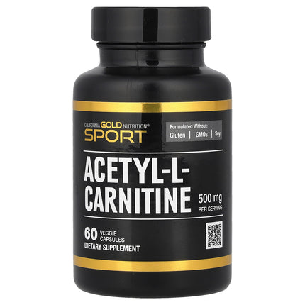California Gold Nutrition Acetyl-L-Carnitine, 500 mg 60 Veggie Capsules - front of pack
