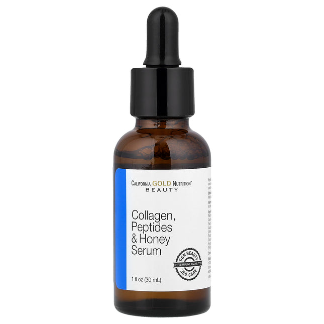 California Gold Nutrition Collagen, Peptides, and Honey Serum - Front of bottle