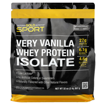 California Gold Nutrition Whey Protein Isolate Very Vanilla 907g - Front