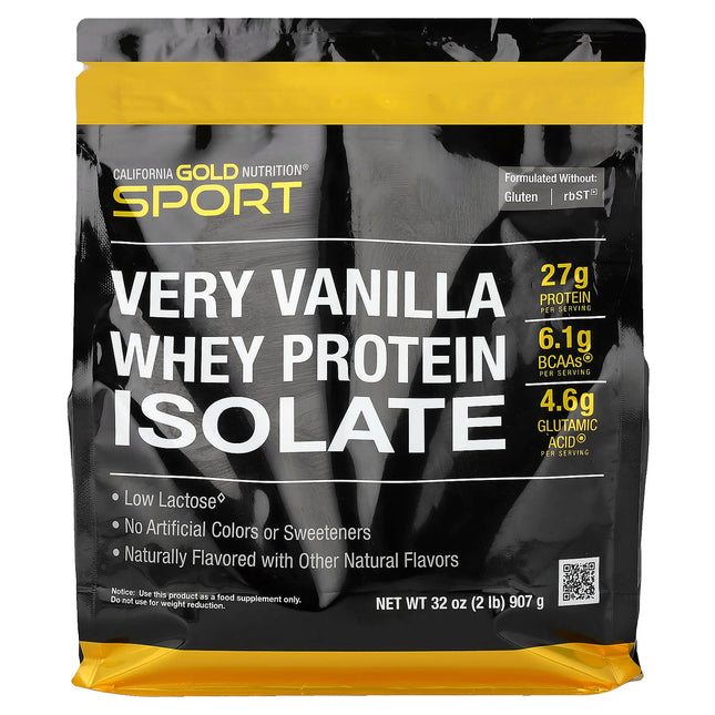 California Gold Nutrition Whey Protein Isolate Very Vanilla 907g - Front