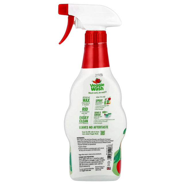 Citrus Magic, Veggie Wash®, Fruit and Vegetable Wash 16 fl oz (473 ml) - back label with ingredients