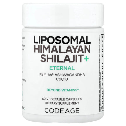 Codeage Eternal Liposomal Himalayan Shilajit 60 Vegetable Capsules - front of bottle