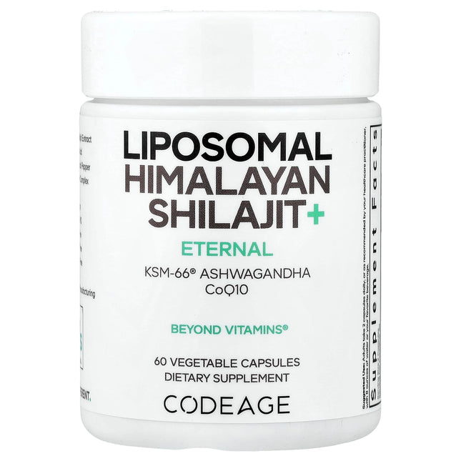 Codeage Eternal Liposomal Himalayan Shilajit 60 Vegetable Capsules - front of bottle