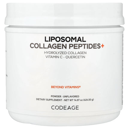 Codeage Liposomal Collagen Peptides+ Powder, Unflavoured - Front of pack