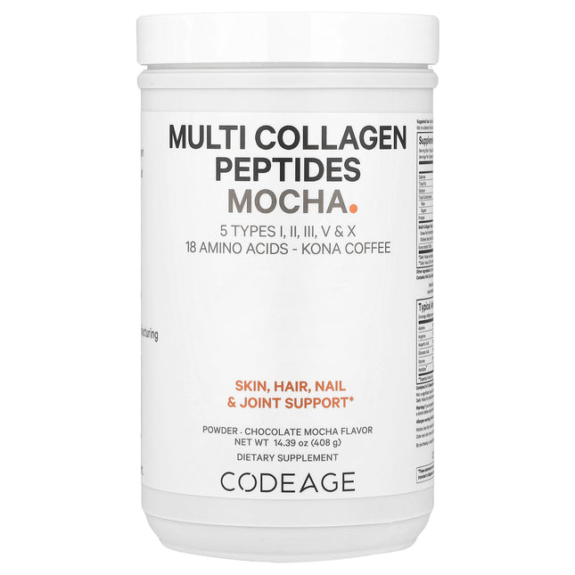 Codeage Multi Collagen Peptides Powder, Chocolate Mocha - Front of pack