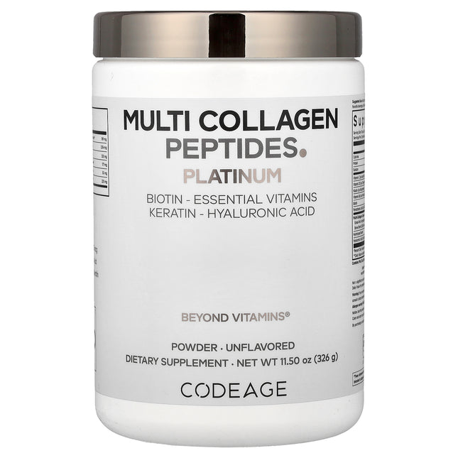 Codeage Multi Collagen Peptides Powder, Platinum, Unflavoured - Front of pack