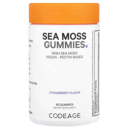 Codeage Sea Moss Gummies Strawberry 60 gummies bottle, front of pack