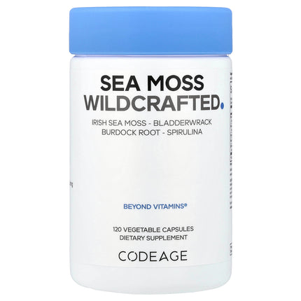 Codeage Sea Moss Wildcrafted 120 vegetable capsules bottle, front of pack