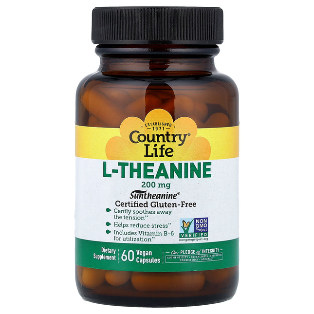 Country Life L-Theanine, 200 mg, 60 Vegan Capsules - product front