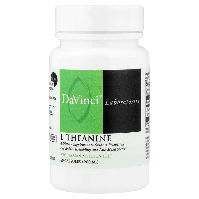 DaVinci Laboratories L-Theanine, 200 mg, 60 Capsules - product front