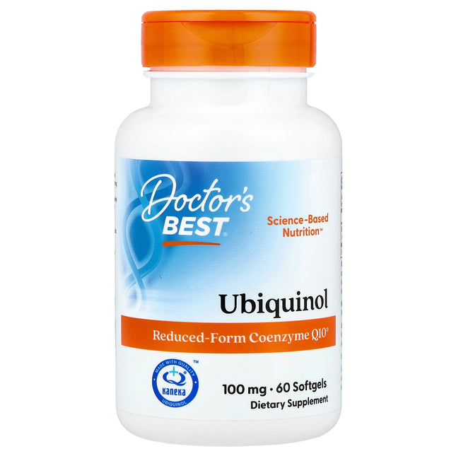 Doctor's Best Ubiquinol 100 mg bottle front, 60 softgels