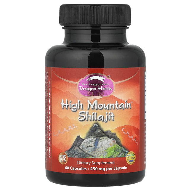 Dragon Herbs High Mountain Shilajit 450 mg 60 Capsules - front of bottle
