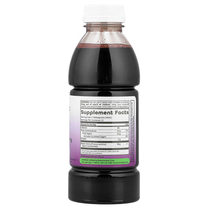 Dynamic Health Black Cherry Concentrate 473 ml, back label with supplement facts and ingredients