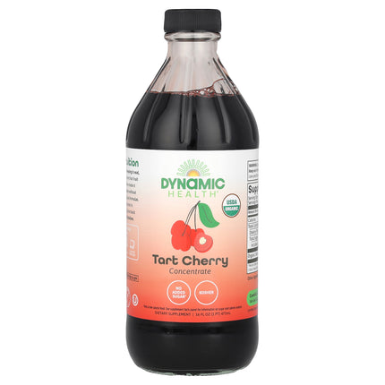 Dynamic Health Organic Tart Cherry Concentrate 473 ml glass bottle, front of label