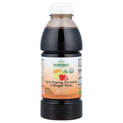 Dynamic Health Tart Cherry, Turmeric & Ginger Tonic 473 ml bottle, front of label
