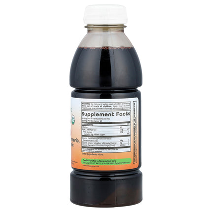 Dynamic Health Tart Cherry, Turmeric & Ginger Tonic 473 ml, back label with supplement facts and ingredients