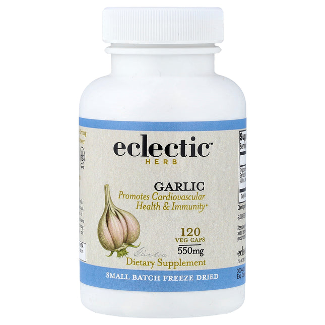 Eclectic Herb Garlic 550 mg 120 Veg Caps - front of bottle