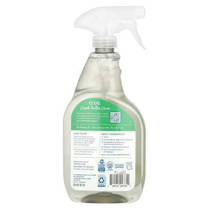 Ecos, Ecos®, Plant Powered Fruit + Veggie Wash, 22 fl oz (650 ml)  - back label with ingredients