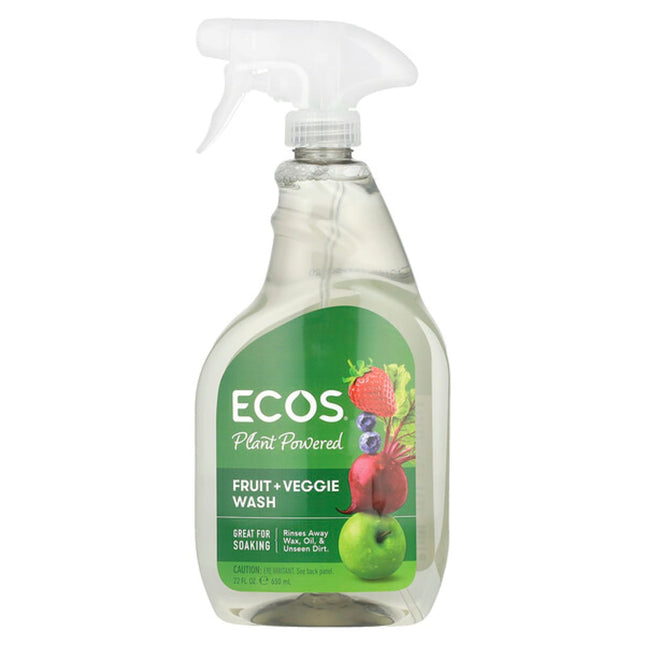 Ecos, Ecos®, Plant Powered Fruit + Veggie Wash, 22 fl oz (650 ml)  - front of pack