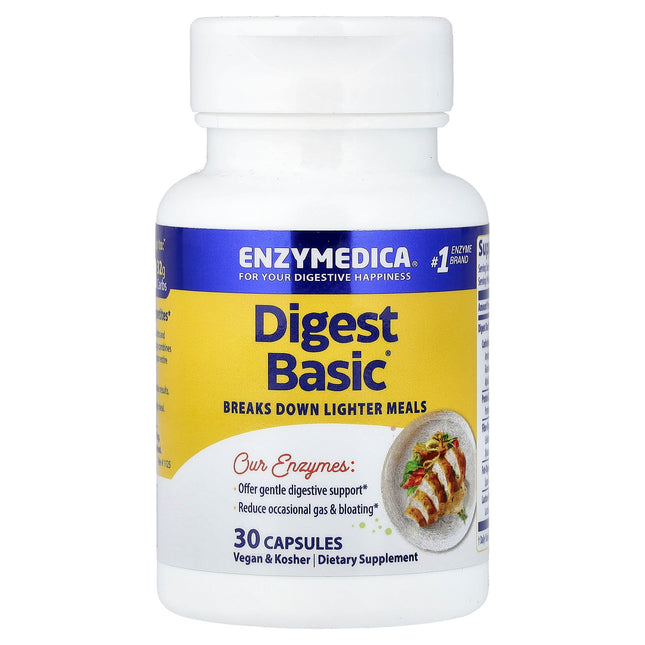 Enzymedica Digest Basic 30 capsules bottle, front of pack