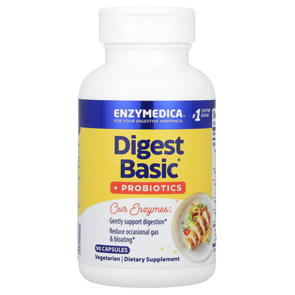 Enzymedica Digest Basic + Probiotics 90 capsules bottle, front of pack