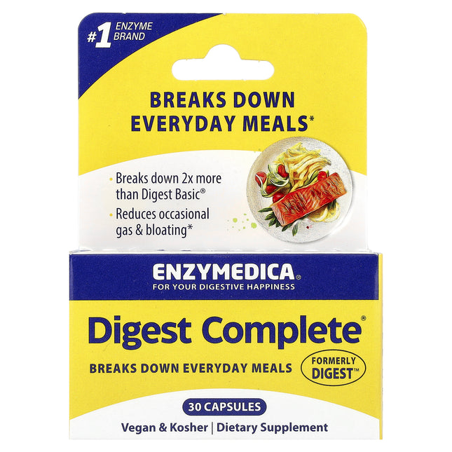 Enzymedica Digest Complete 30 capsules retail box, front of pack