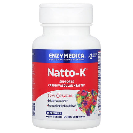 Enzymedica Natto-K 30 Capsules bottle front label