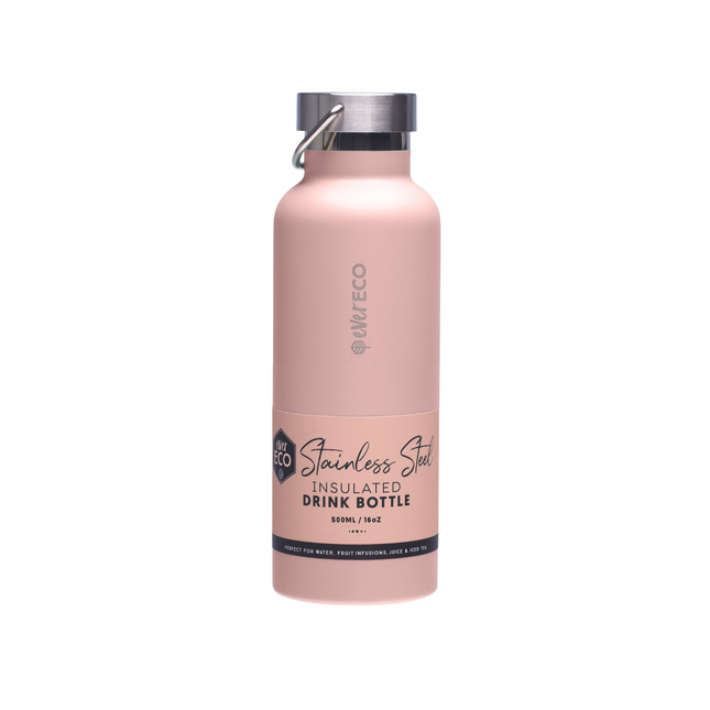 Ever Eco Rose 500ml insulated stainless steel drink bottle, front view