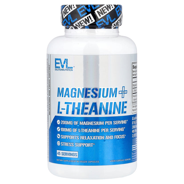 EVLution Nutrition Magnesium plus L-Theanine, 90 Veggie Capsules - product front
