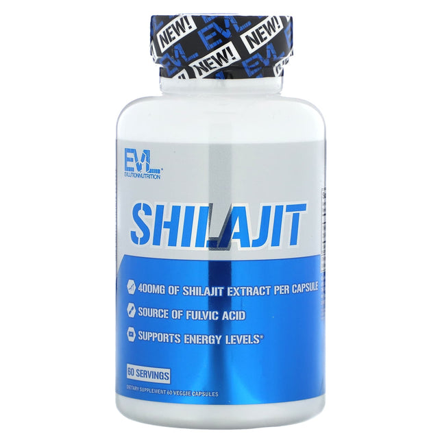 EVLution Nutrition Shilajit 400 mg 60 Veg Capsules - front of bottle
