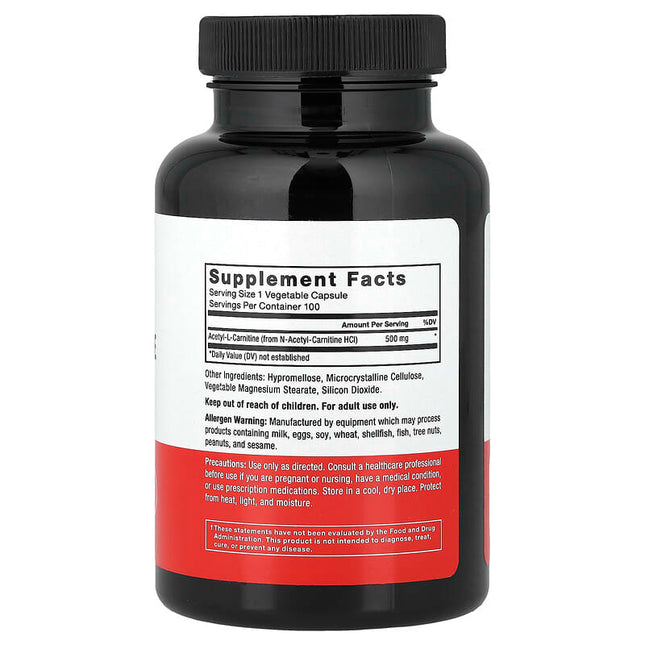 Force Factor Acetyl L-Carnitine 500 mg 100 Vegetable Capsules additional product image 2