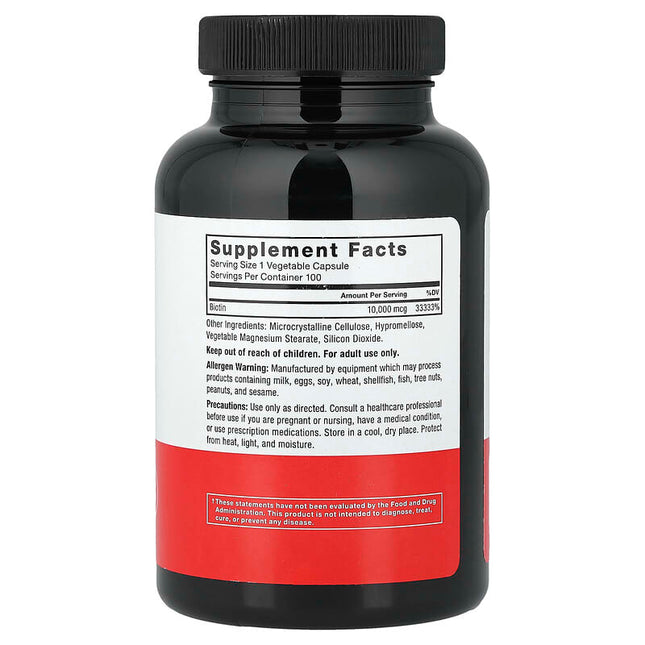 Force Factor Biotin 10,000 mcg 100 Vegetable Capsules additional product image 2