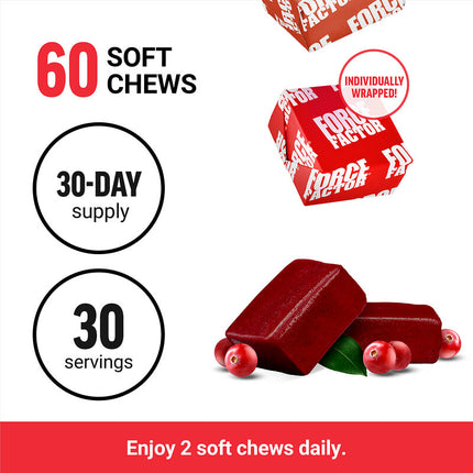Force Factor Complete Cranberry Sweet Cranberry 60 Soft Chews additional product image 3