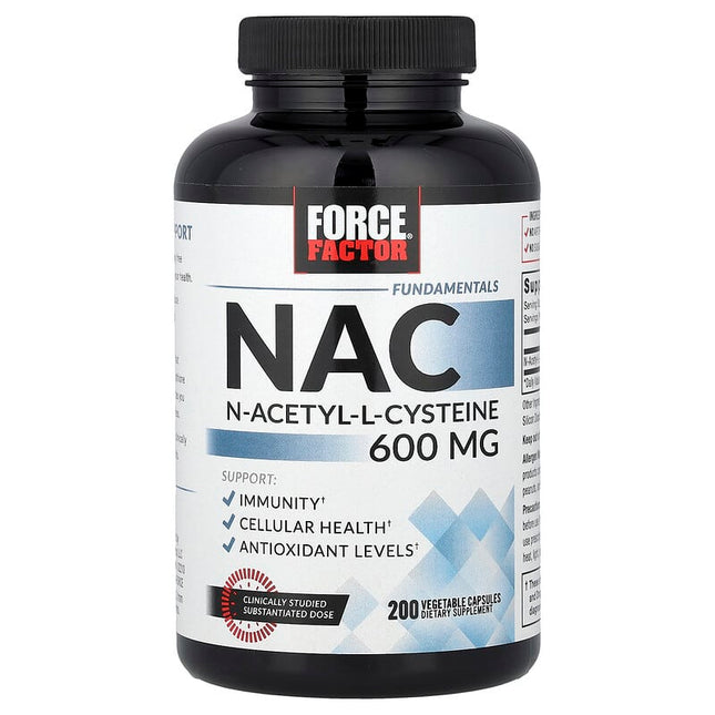 Force Factor Fundamentals NAC N-Acetyl-L-Cysteine 600 mg 200 Vegetable Capsules product image