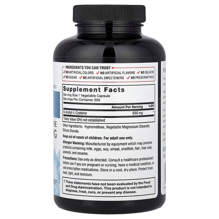 Force Factor Fundamentals NAC N-Acetyl-L-Cysteine 600 mg 200 Vegetable Capsules additional product image 2