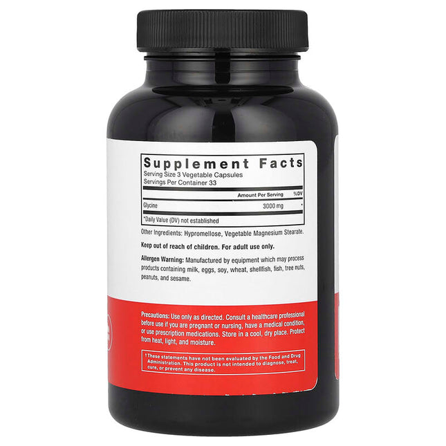 Force Factor Glycine 100 Vegetable Capsules (1,000 mg per Capsule) additional product image 2