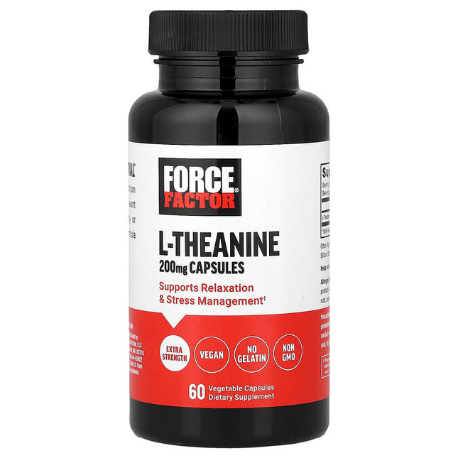 Force Factor L-Theanine Extra Strength 200 mg 60 Vegetarian Capsules product image