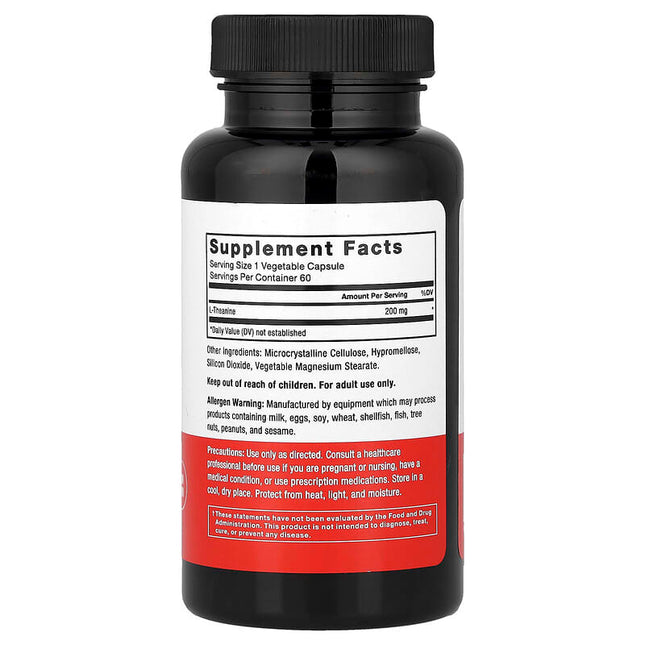 Force Factor L-Theanine Extra Strength 200 mg 60 Vegetarian Capsules additional product image 2