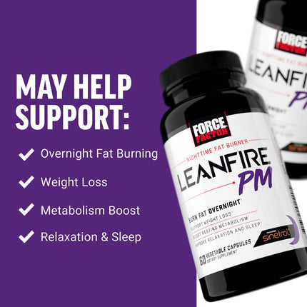 Force Factor LeanFire PM Nighttime Fat Burner 60 Veg Capsules additional product image 3