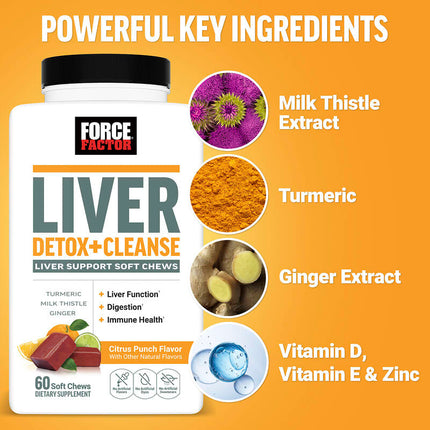 Force Factor Liver Detox + Cleanse Citrus Punch 60 Soft Chews additional product image 4