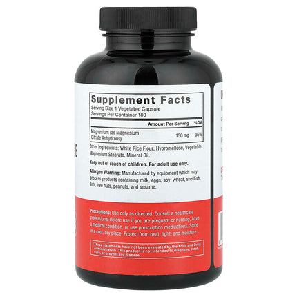 Force Factor Magnesium Citrate 150 mg 180 Vegetable Capsules additional product image 2