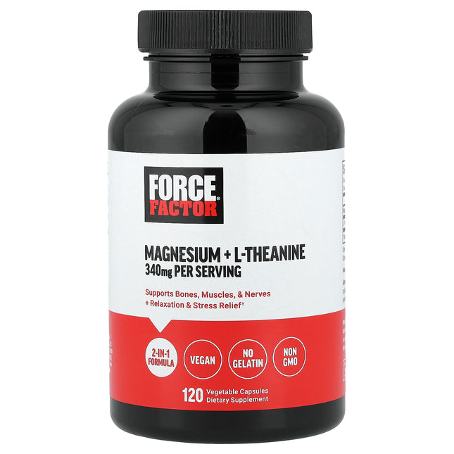 Force Factor Magnesium + L-Theanine, 120 Vegetable Capsules - product front