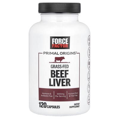 Force Factor Primal Origins Grass-Fed Beef Liver 120 Capsules (750 mg per Capsule) additional product image 4