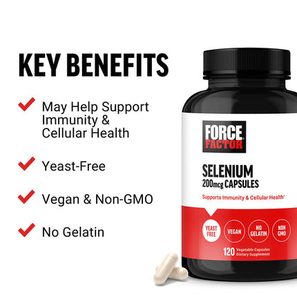 Force Factor Selenium 200 mcg 120 Vegetable Capsules additional product image 3