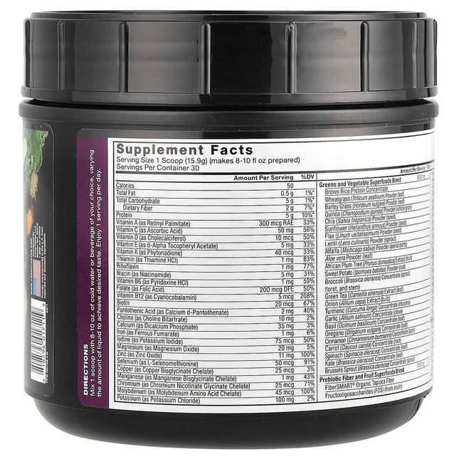 Force Factor Smarter Greens Superfoods + Digestion Powder Pomegranate Berry 16.8 oz (477 g) additional product image 2